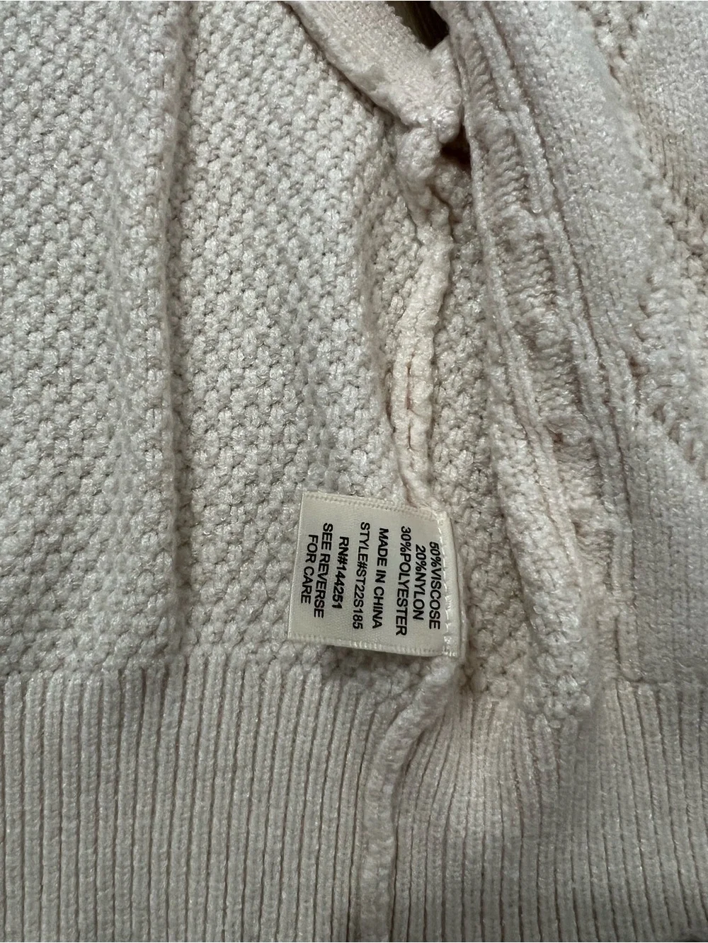 Sincerly Jules Cream Cable Knit Button-Front Sweater Vest - Picture 6 of 8